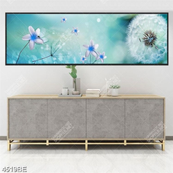 Tranh hoa bồ công anh và hoa ly in kính bếp