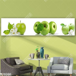 Tranh trái táo xanh in kính bếp