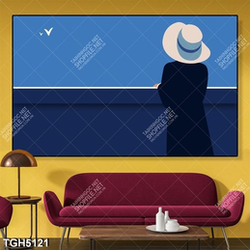 Tranh ghép cô gái ngắm cảnh