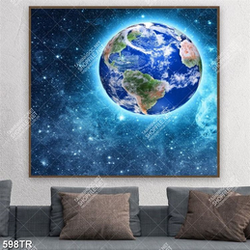 Tranh dán trần trái đất in canvas
