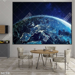 Tranh dán trần in 3d bề mặt trái đất