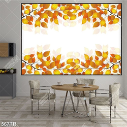 Tranh dán trần in 3d lá vàng