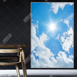 Tranh dán trần nhà bầu trời 3d