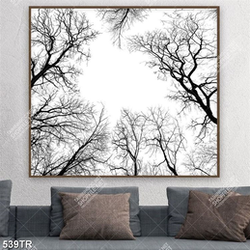 Tranh dán trần file gốc psd bối cảnh khu rừng trắng