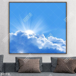 Tranh dán trần in uv bầu trời xanh ngắt