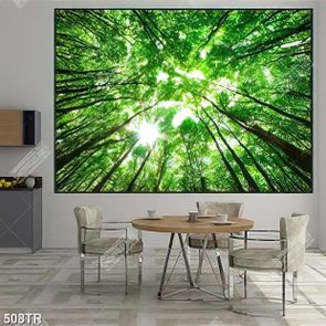 Tranh dán trần nghệ thuật rùng cây xanh lá in uv Tranh dán trần nghệ thuật rùng cây xanh lá in uv