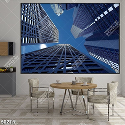 Tranh dán trần nghệ thuật các tòa nhà cao chọc trời in 3d