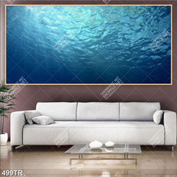Tranh dán trần nghệ thuật dưới mặt nước trong xanh in 3d