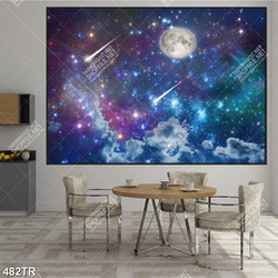 Tranh dán trần in uv vũ trụ đẹp huyền ảo