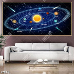 Tranh dán trần in 3d các hành tinh trong hệ mặt trời