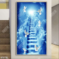 Tranh file psd dán tường nấc thang lên bầu trời