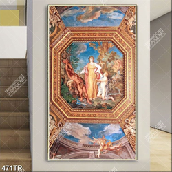 Tranh dán trần nhà file gốc psd bối cảnh thần thoại hy lạp
