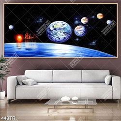 Tranh dán trần in 3d vũ trụ trái đất