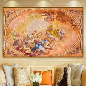 Tranh dán trần in 3d các vị thần hi lập
