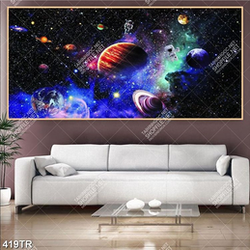 Tranh trần file gốc psd vũ trụ  in 3d