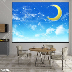 Tranh file psd dán trần bầu trời trăng sao