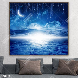 Tranh dán trần nghệ thuật bầu trời sao tỏa sáng file gốc