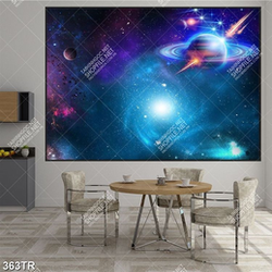 Tranh dán trần nghệ thuật vệt sáng xuyên qua hành tinh in uv