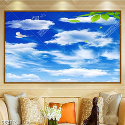 Tranh in trần file gốc psd những tầng mây trắng in uv