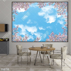 Tranh dán trần nghệ thuật bầu trời đẹp in canvas