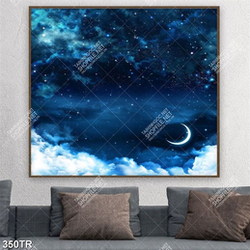 Tranh dán trần nghệ thuật những vì sao trên bầu trời in canvas