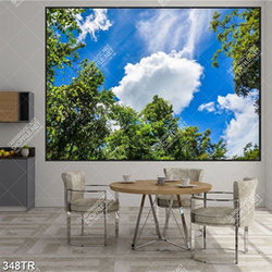 Tranh dán trần in uv áng mây trắng trên bầu trời