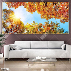 Tranh trần nhà lá đỏ file gốc