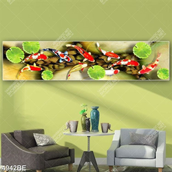 Tranh cửu ngư in kính bếp