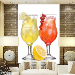 Tranh ly nước ép cam và nam việt quất