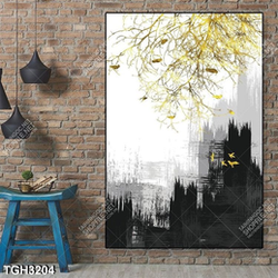 Tranh ghép sơn dầu và cây vàng