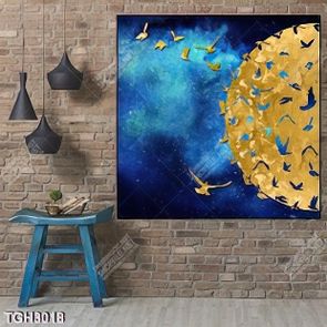 Tranh chim và nền không gian in canvas đẹp