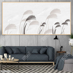 Tranh vẽ cỏ bông lau món trộn