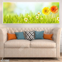 Tranh hoa và cỏ in kính bếp