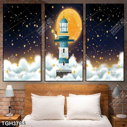 Tranh ghép bé và hải đăng