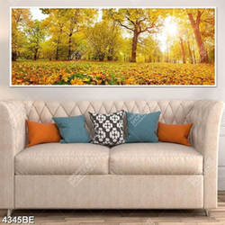 Tranh khu rừng mùa thu in kính bếp