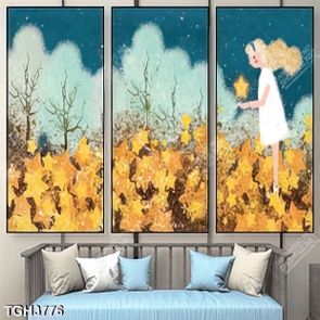 Tranh ghép bé hái sao