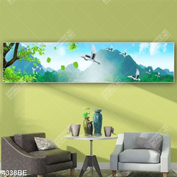 Tranh mây và núi in kính bếp