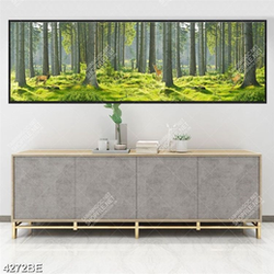 Tranh cánh rừng và hươu in kính bếp