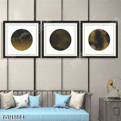 Tranh ghép 3 tấm tròn trang trí phòng khách