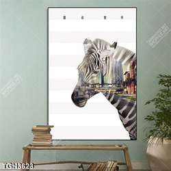 Tranh ghép ngựa vằn và thành phố