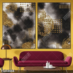 Tranh ghép gold trừu tường