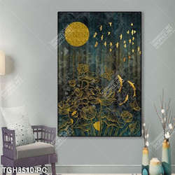 Tranh ghép ánh trăng và hoa Sen