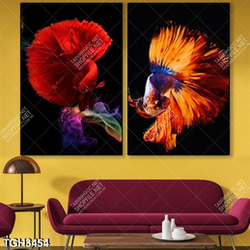 Tranh ghép 2 tấm cá beta