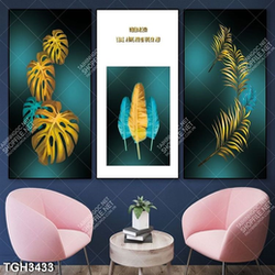 Tranh ghép lá cây gold