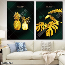 Tranh ghép trái dứa và lá