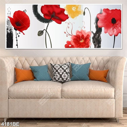 Tranh hoa mỹ nhân in kính bếp