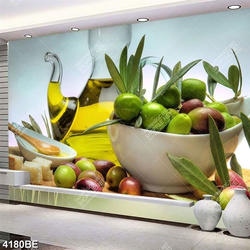 Tranh tinh dầu ôliu in kính bếp