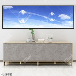 Tranh bầu trời và bong bóng xà phòng in kính bếp