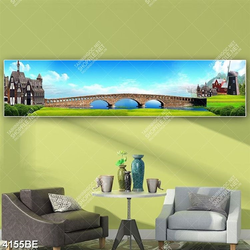 Tranh phong cảnh Châu Âu in kính bếp