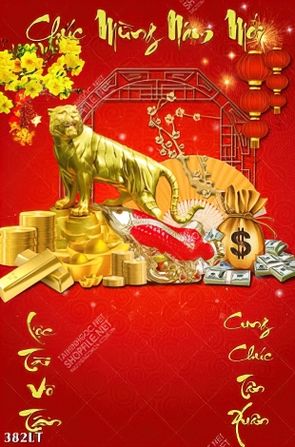 bộ lịch tết trang trí năm hổ vàng đón xuân về